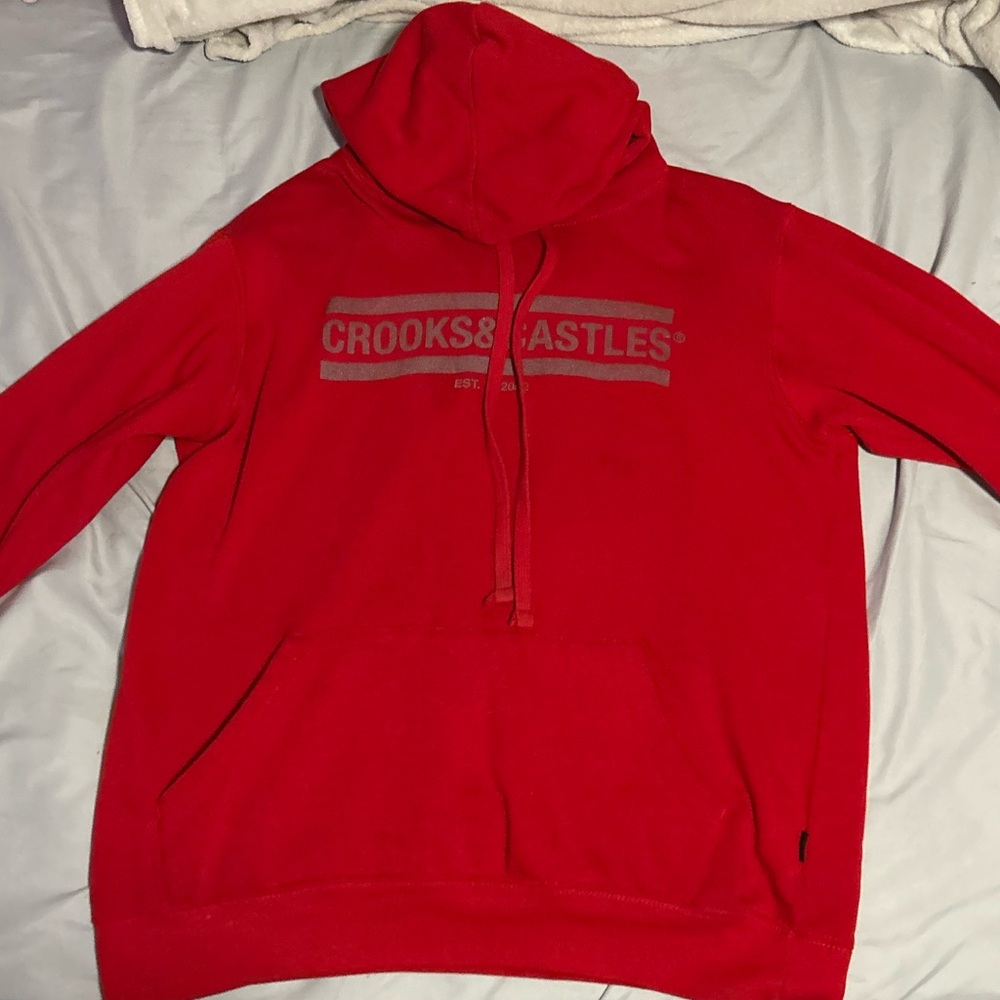 Red oversized hoodie